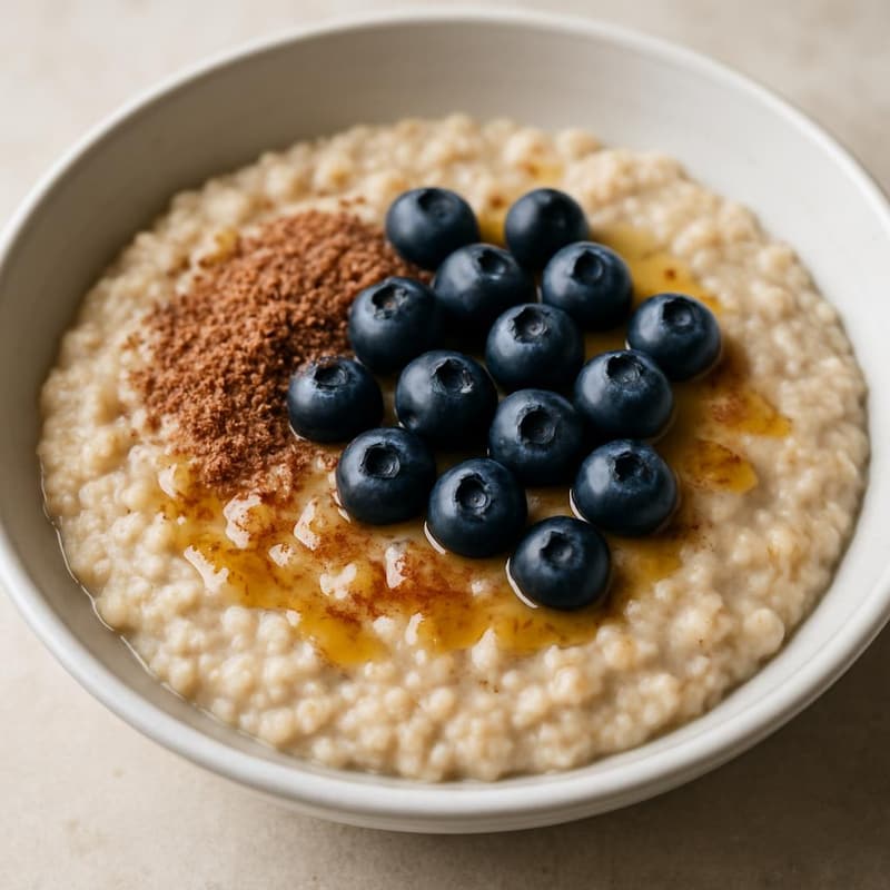 Porridge d'avoine, myrtilles et graines de lin